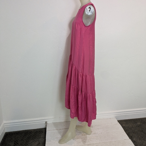 Maeve By Anthropologie Pink Sleeveless Crew Neck Sundress - Picture 3 of 13